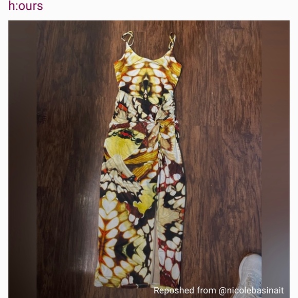 Inez midi dress in yellow butterfly - Picture 3 of 4